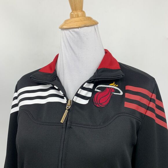 Adidas Jacket Womens S Small Black NBA Miami Heat Full Zip Basketball *READ - Picture 3 of 16